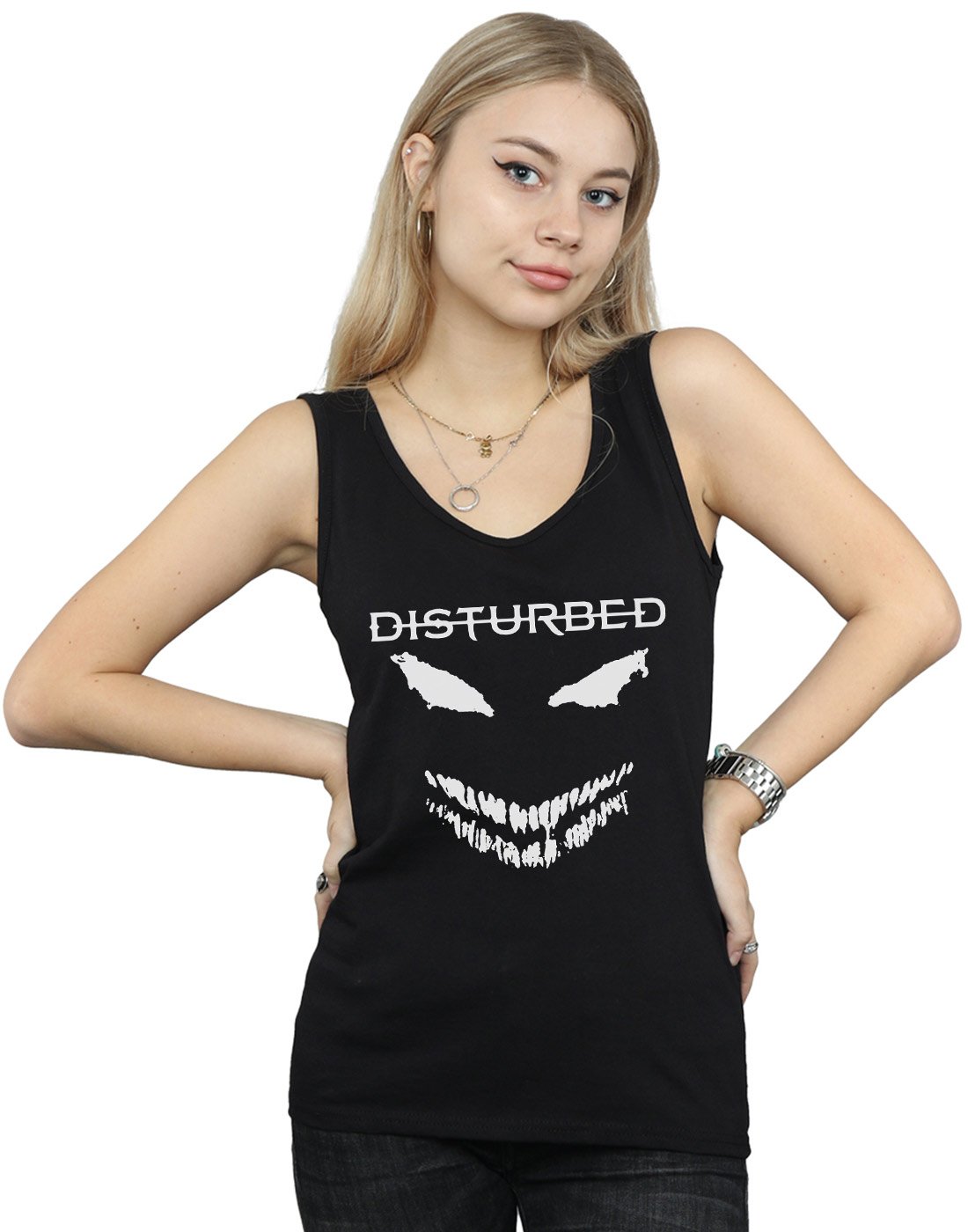 Absolute Cult Women's Black Disturbed Scary Face Candle Vest Small