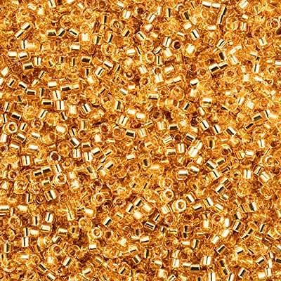 Miyuki Delica 11/0 - Transparent Warm Gold Goldlined DB2521 - 250gms Bag of Japanese Glass Beads Bulk Bag of Japanese Glass Beads