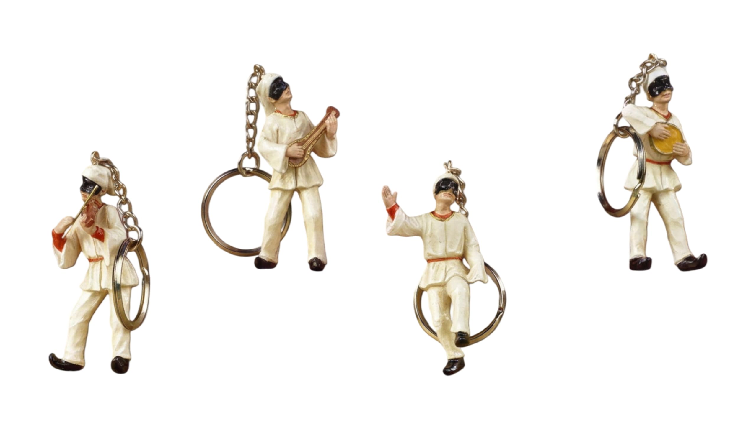 12 Pezzi Portachiavi Pulcinella in resina Bomboniera Souvenir Napoli. Altezza personaggio in resina cm. 5,5
