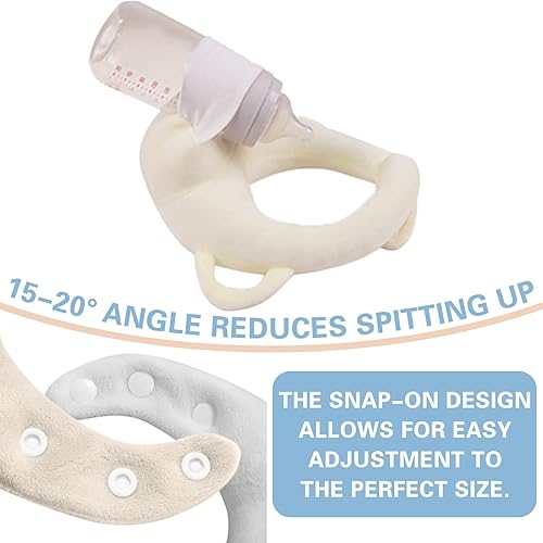 Miniatura 3 de 2 Pack Bottle Holder Pillow, Plush Neck Support Cushion for Bottle Feeding Care, Easier Nursing Pillow for Parents, Arm & Wrist Relief (Beige)
