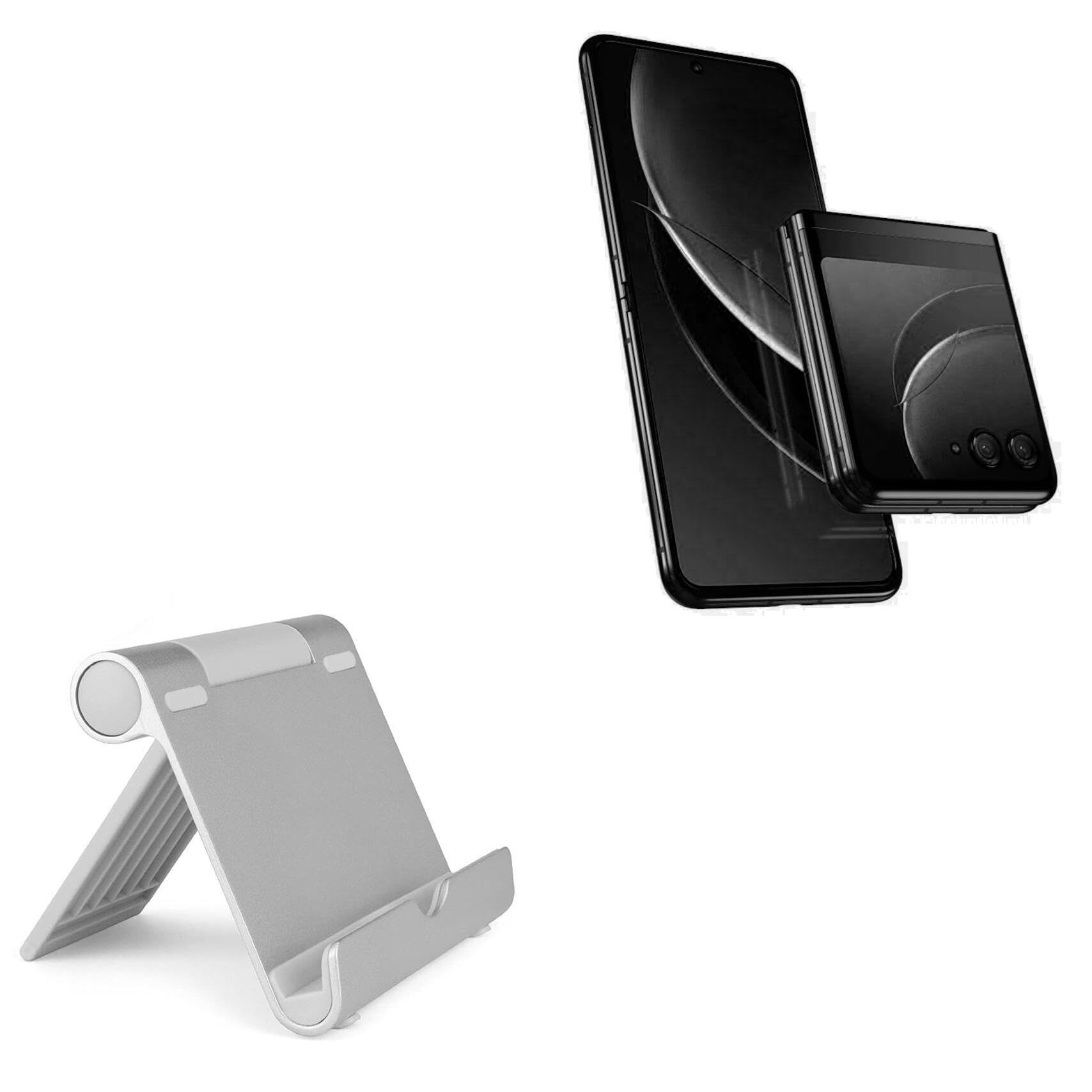BoxWave Stand and Mount Compatible with Motorola Razr 40 - VersaView Aluminum Stand, Portable, Multi Angle Viewing Stand for Motorola Razr 40
