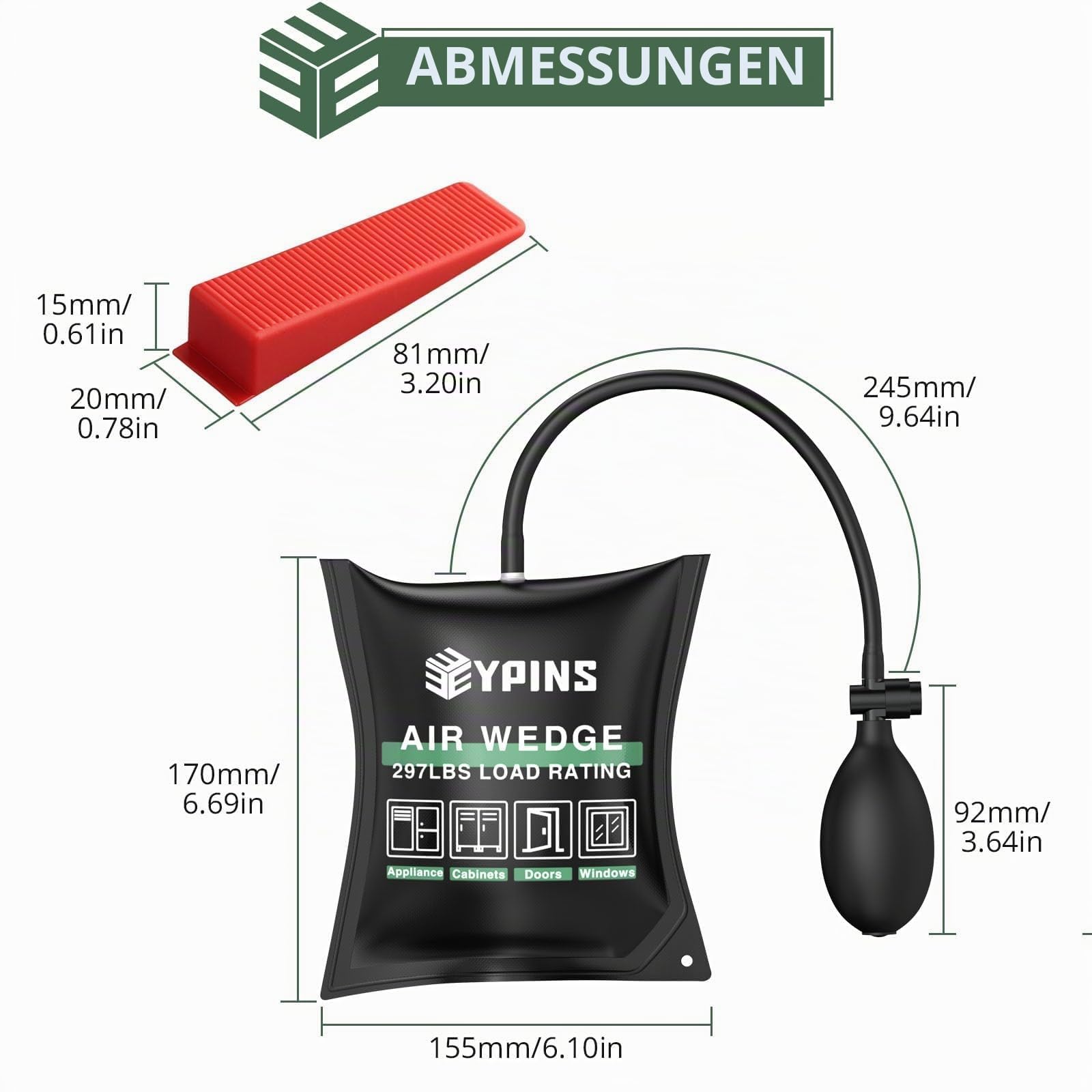 EYPINS 2PCS Air Wedge Pump Up Bags