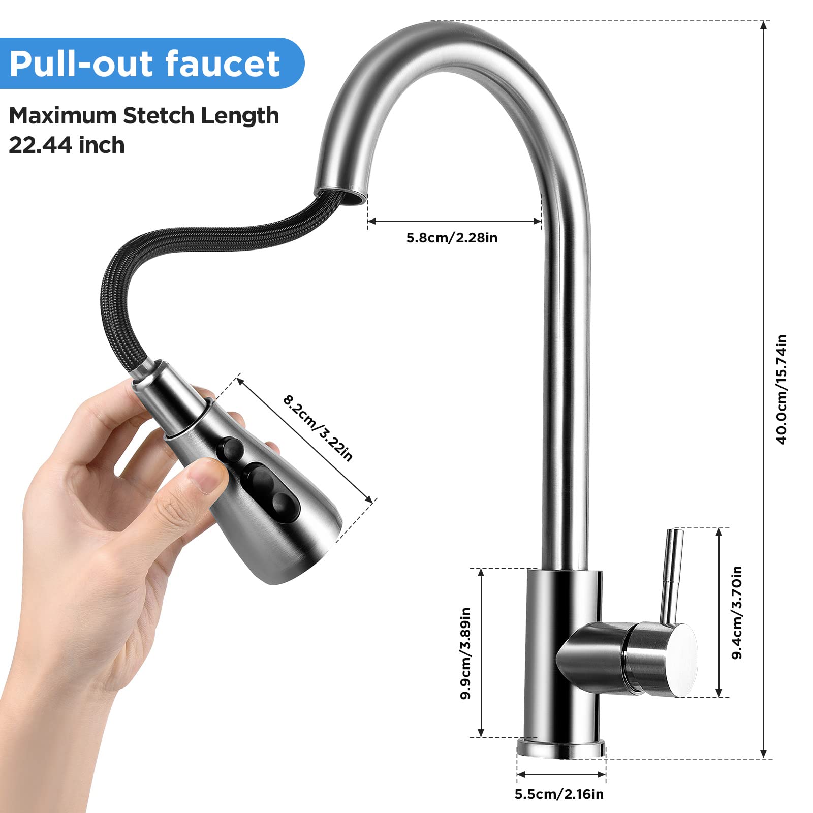 Rubinetto Cucina Estraibile 3 Getti In Acciaio Inox: Il Tuo Alleato Per Lavare E Riempire!