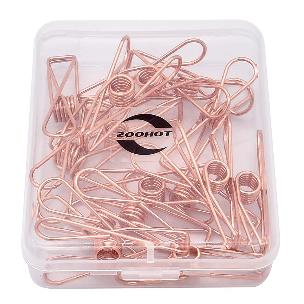 25 Fermacarte In Metallo Oro - Clip Multiuso Per Stendibiancheria, Sigillatura Sacchetti E Ufficio | Zoohot - Foto 7