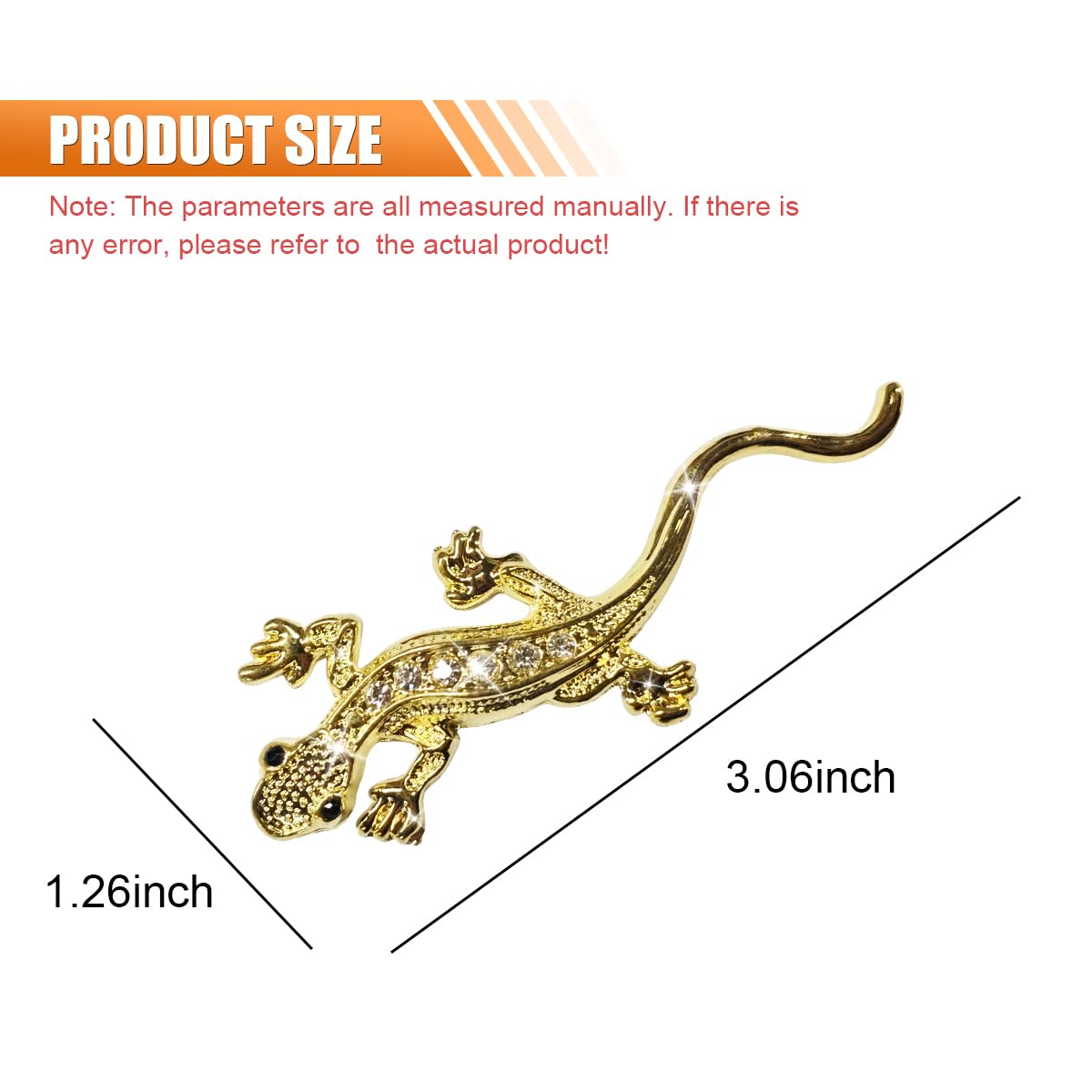 Bling Gecko Emblem Car Sticker 3D Metal Car Door Badge Crystal Rhinestone Auto Window Bumper Decal Universal Vehicle — view 2
