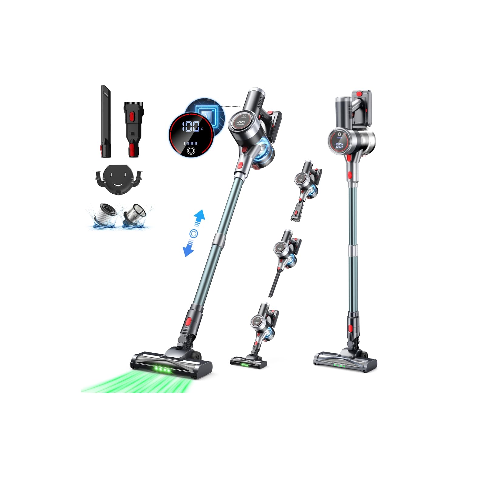 Bivark コードレス掃除機 サイクロン式 3段吸引力 スティック/ハンディ Amazon | 掃除機 コードレス【2026衝撃的デビュー！350Kpa超強力吸引