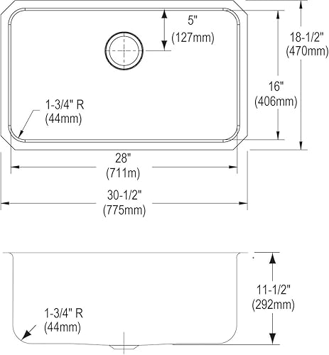 Miniatura 9 de Elkay Lustertone ELUH281612 - Fregadero de cocina de acero inoxidable con un solo tazón