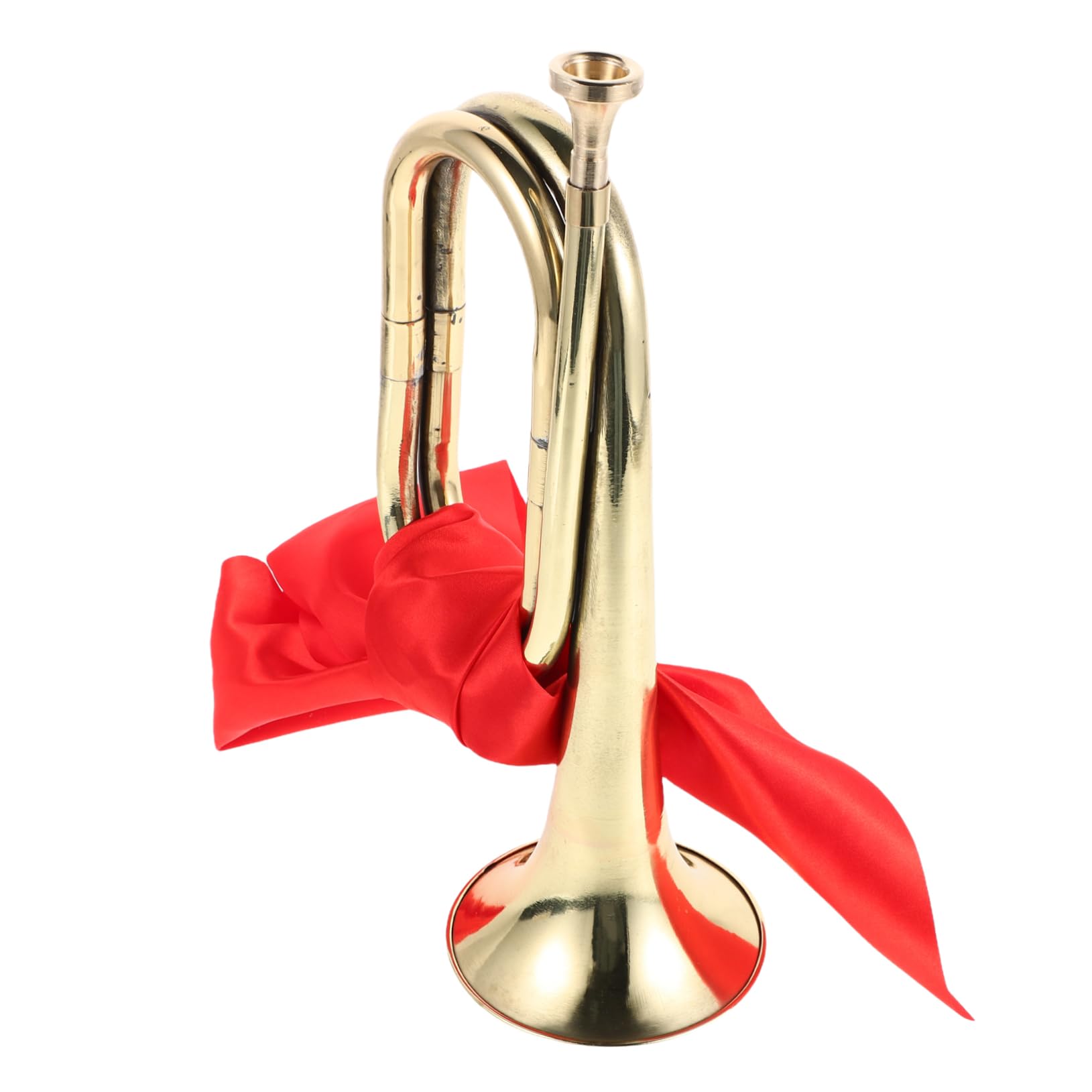 VICASKY Beginner Brass Trumpet Band Bugle Horn for Music Portable Metal Trumpet Replacement Mouthpiece Perfect for School Bands