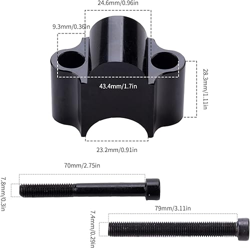 Miniatura 2 de CIOM Elevadores de manillar de 78" 1.181 in de altura para Honda Kawasaki Suzuki ATV Dirt Bike Yamaha MT-09 MT-07
