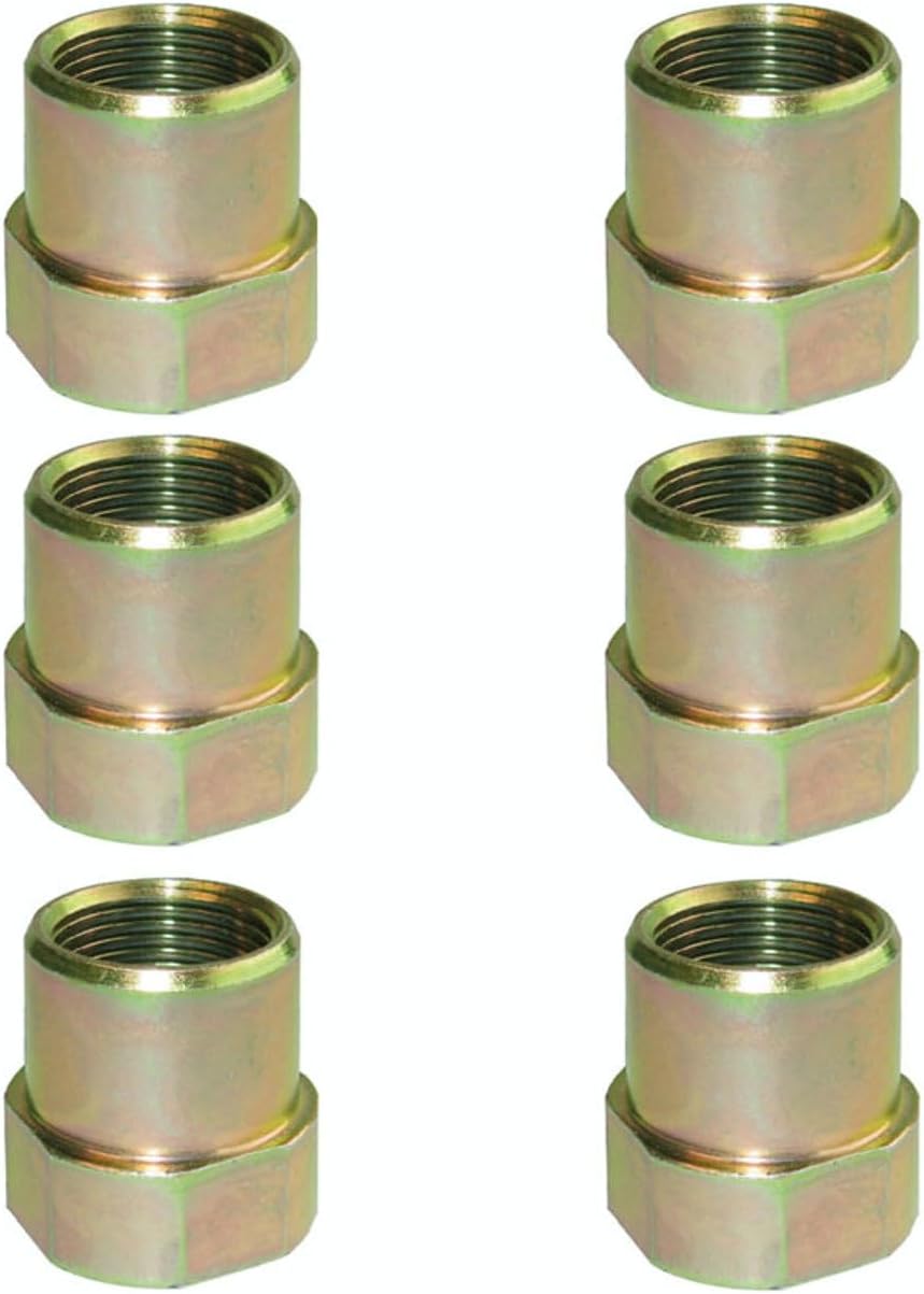 Threaded Wheel Centering Sleeves for Steer Axles Only With Aluminum Wheels on Heavy Duty Vehicles, Pack of 6, NOTICE: MUST HAVE A BRAKE DRUM HOLE DIAMETER OF 1.25 INCHES, AND DEPTH OF .50 INCHES