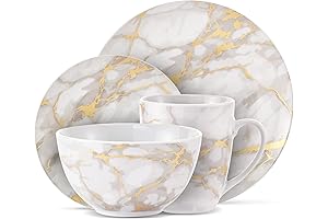 Elegant Marble Dining Table Set for Four