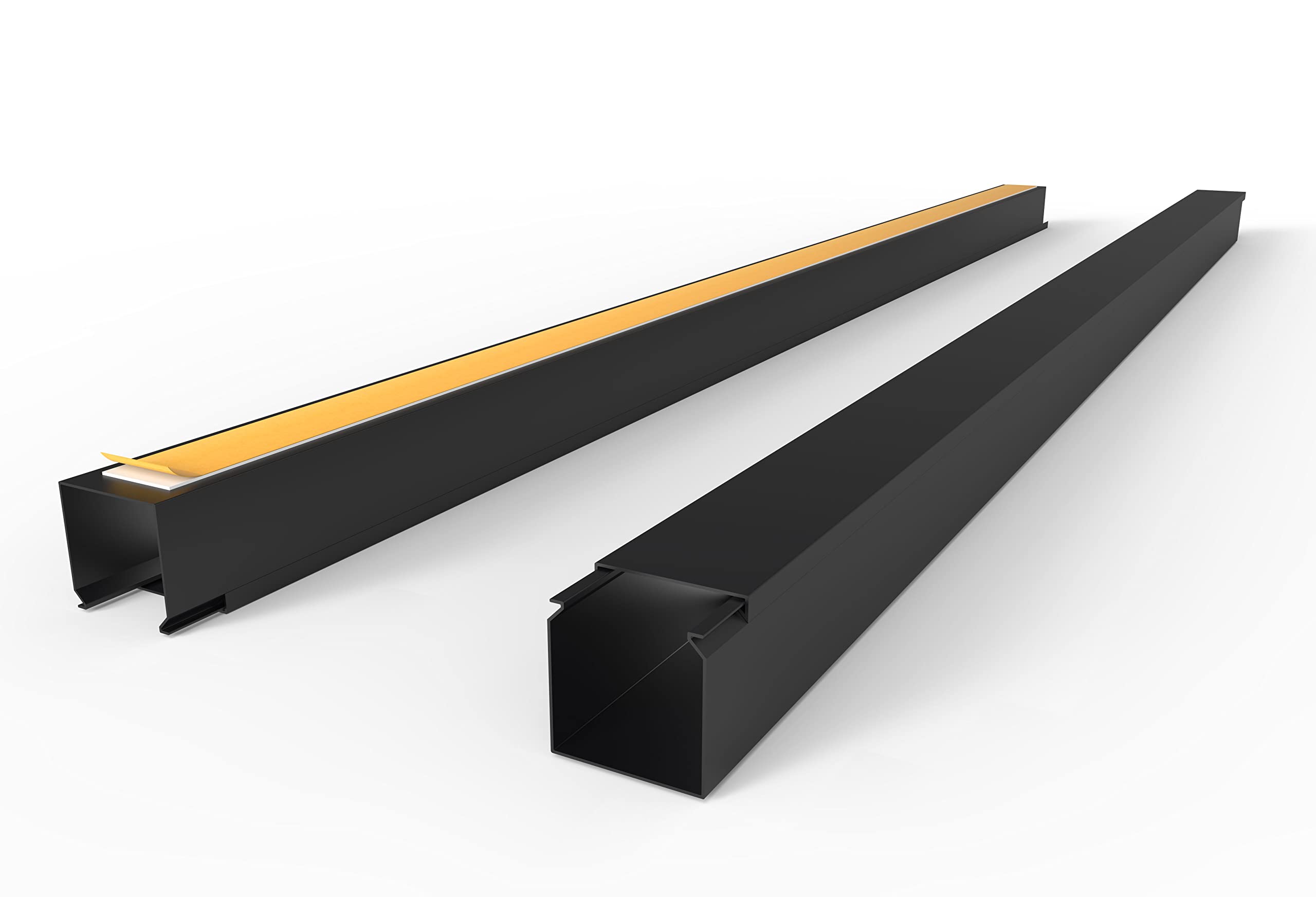 Kabelkanal Selbstklebend Pro mit Schaumklebeband, Kabelschacht 10m 40x40mm - 10x1m, Black - Schwarz