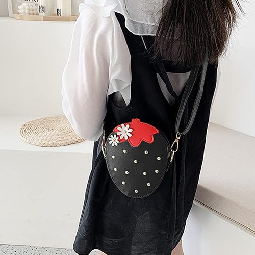 Miniatura 7 de RONGTENG Strawberry Shape Purse with Rivets Shoulder Crossbody Bag Handbag Clutch Fruit Shaped Wallet