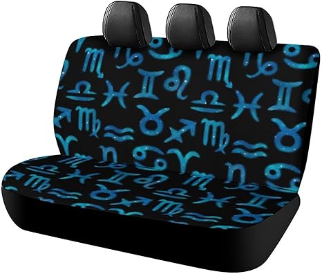 Blue Zodiac Horoskope Signs Car Seat Protector Automotive Back Seat Cover Waterproof,Cover for Cars Trucks SUV Blue Zodiac Horoskope Signs