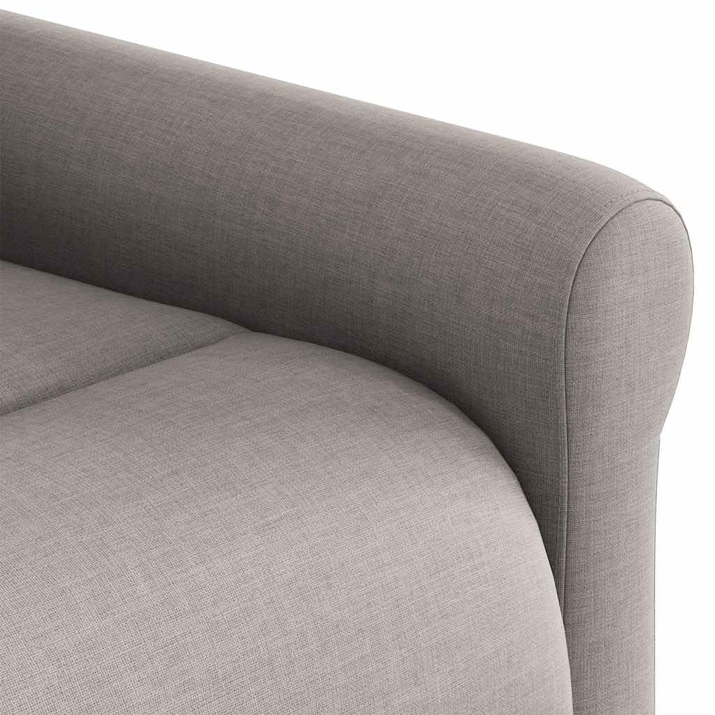 Fotel relaksacyjny z tkaniny taupe, regulowany ręcznie, nachylenie 135°, maksymalne obciążenie 110 kg, wygodny fotel wypoczynkowy, do salonu, sypialni, fotela do czytania