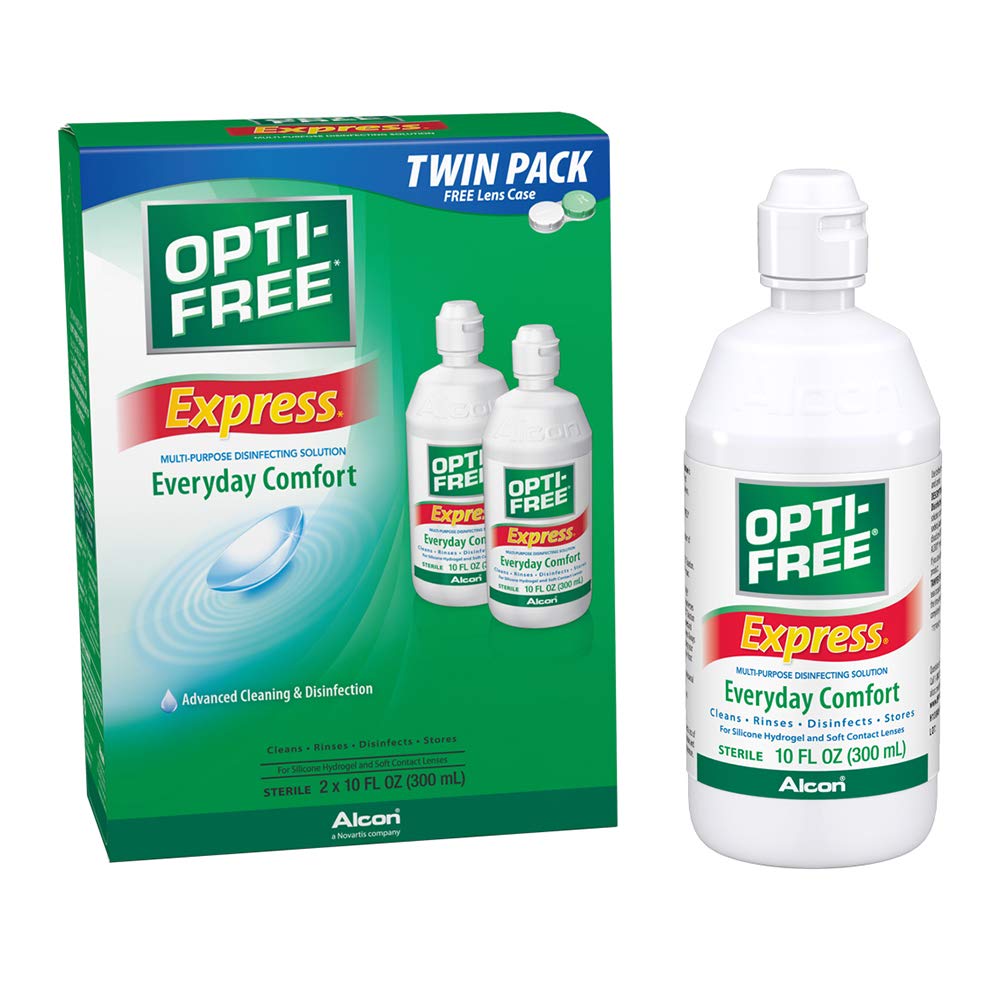 Opti-Free Express Multi-Purpose Disinfecting Solution with Lens Case, Twin Pack, 10-Ounces Each