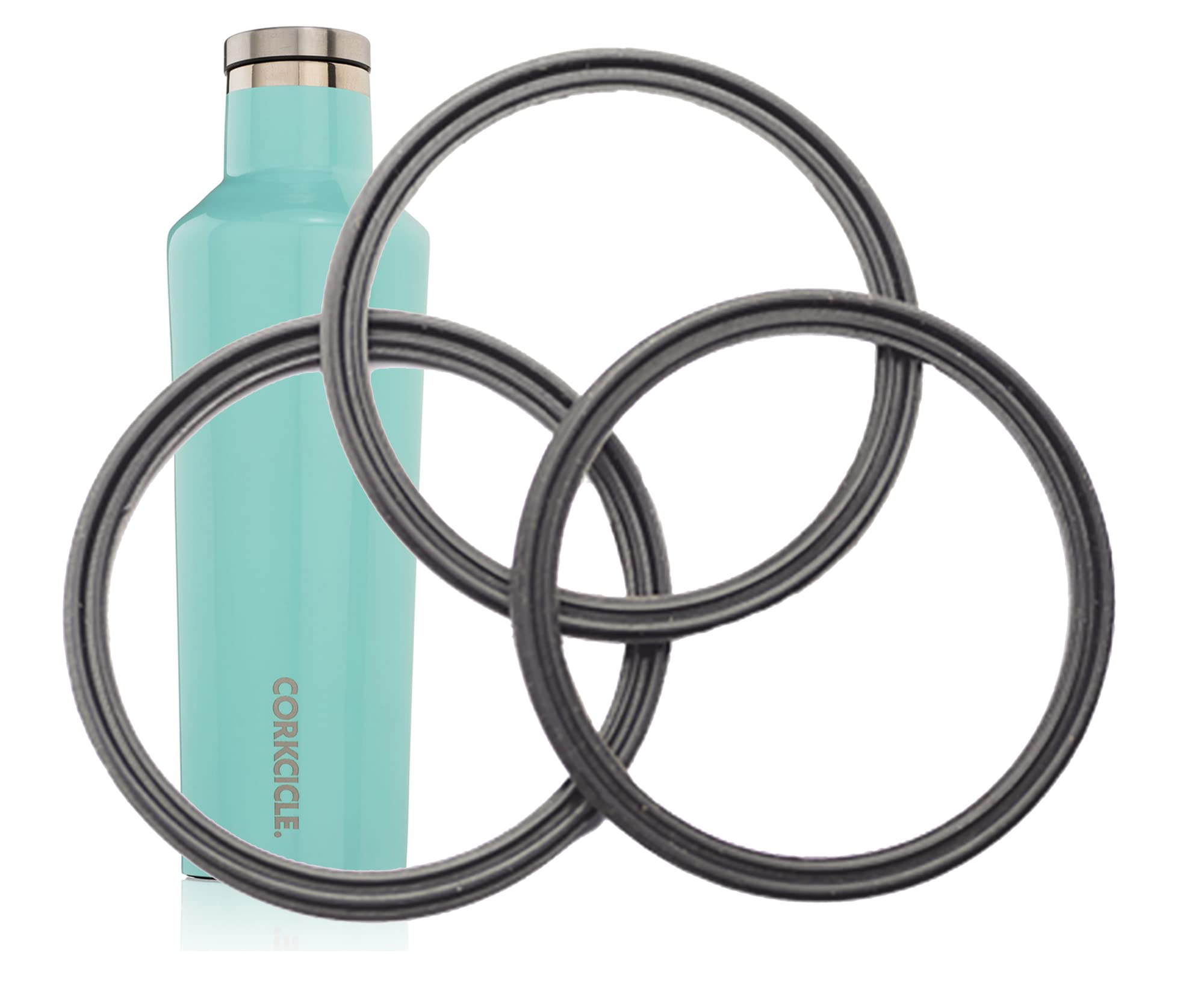 LastyBands Replacement Lid Seals for Corkcicle Canteen, 3 Pack, Fits 9, 16, and 24 Ounce Sizes