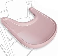 Vista 10 de Bandeja para silla alta compatible con silla Stokke Tripp Trapp - Rosa polvoriento mate - Sin placa de succión - Diseño ergonómico curvado - Sin