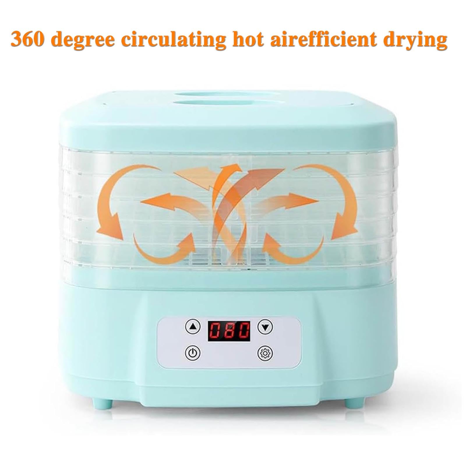 Macchina per liofilizzatore con timer regolabile e controllo della temperatura, flusso d'aria a 360°, display a LED per uso domestico