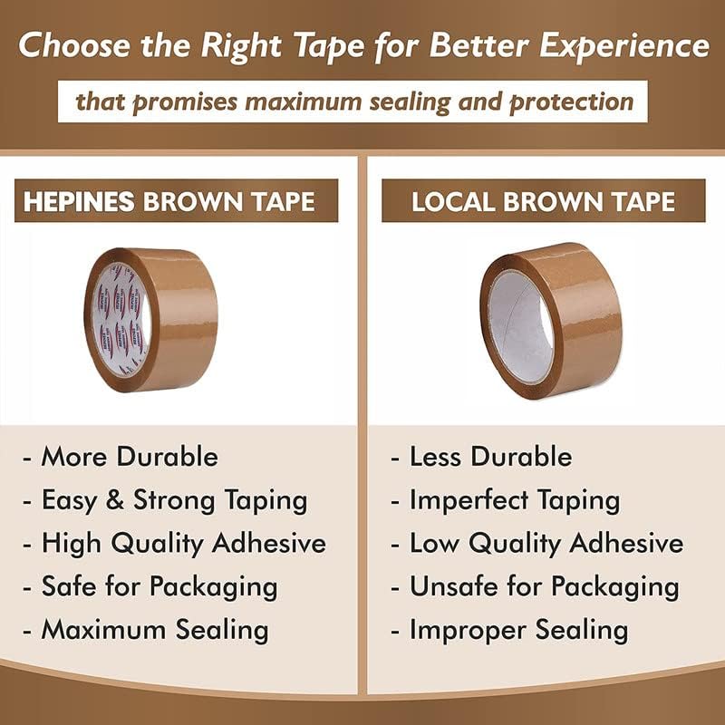 Image of Brown Tape 2 Inch Multipurpose For Home And Office Use, Decorating And Diy Industrial Packaging Tape Box Packing 65 Meter Pack of 12