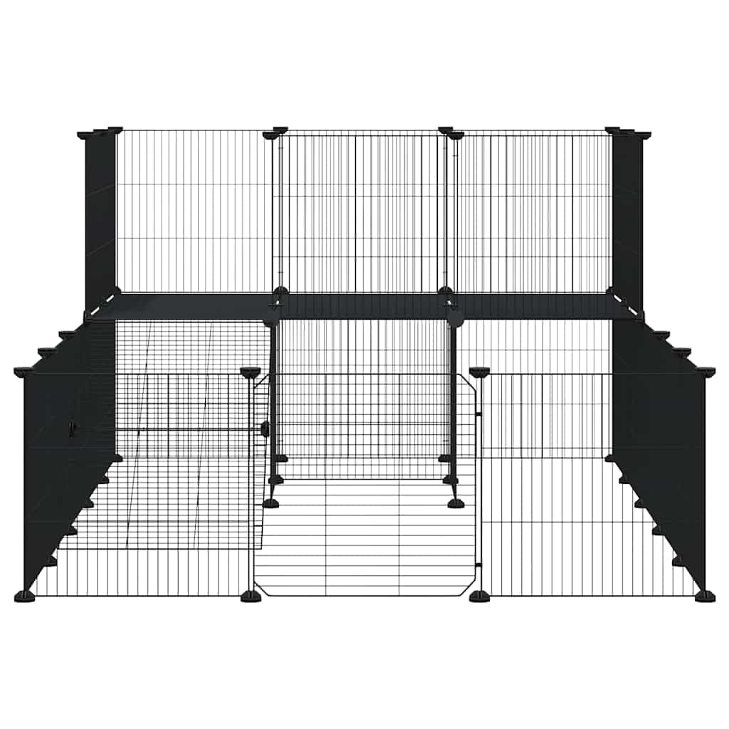 Jaula para mascotas de acero con recubrimiento en polvo, 35 x 35 cm, con puerta negra, jaula para roedores y establo para animales pequeños para interior y exterior, resistente a la