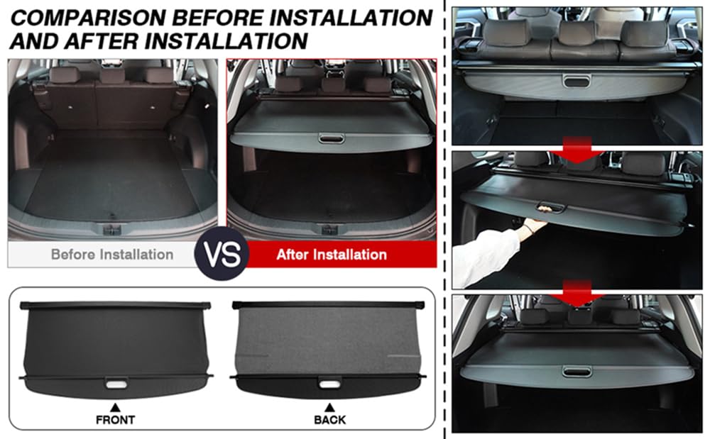 XENITE Coche Retráctil Cubiertas De la Carga Maletero Cubierta Cargo Cover para Volvo XC90 2016-2020 2021 2022 2023 2024 Protectora Interiores Almacenamiento Accesorios,Blackstyle