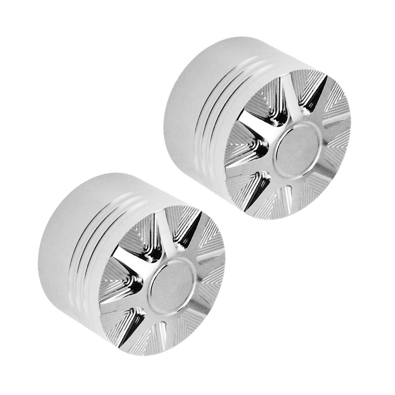 Lot de 2 cache-écrous pour essieu avant Harley Sportster XL 1200 Dyna Softail Fat Boy Touring Street Road Electra Tri Glide Chromé