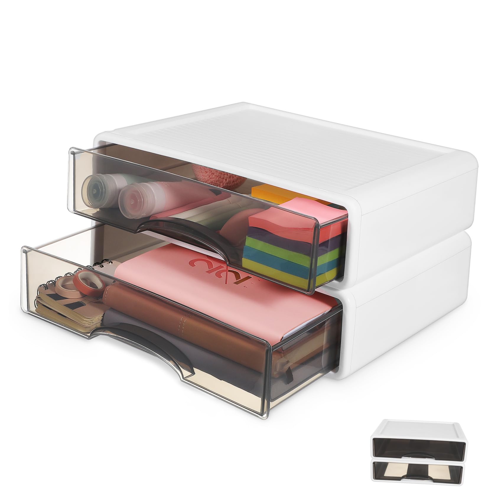 2piezas Caja De Almacenamiento Para Escritorio De Organizador De Papelería Soporte Para Maquillaje Archivador Organizador De Suministros Para Manualidades