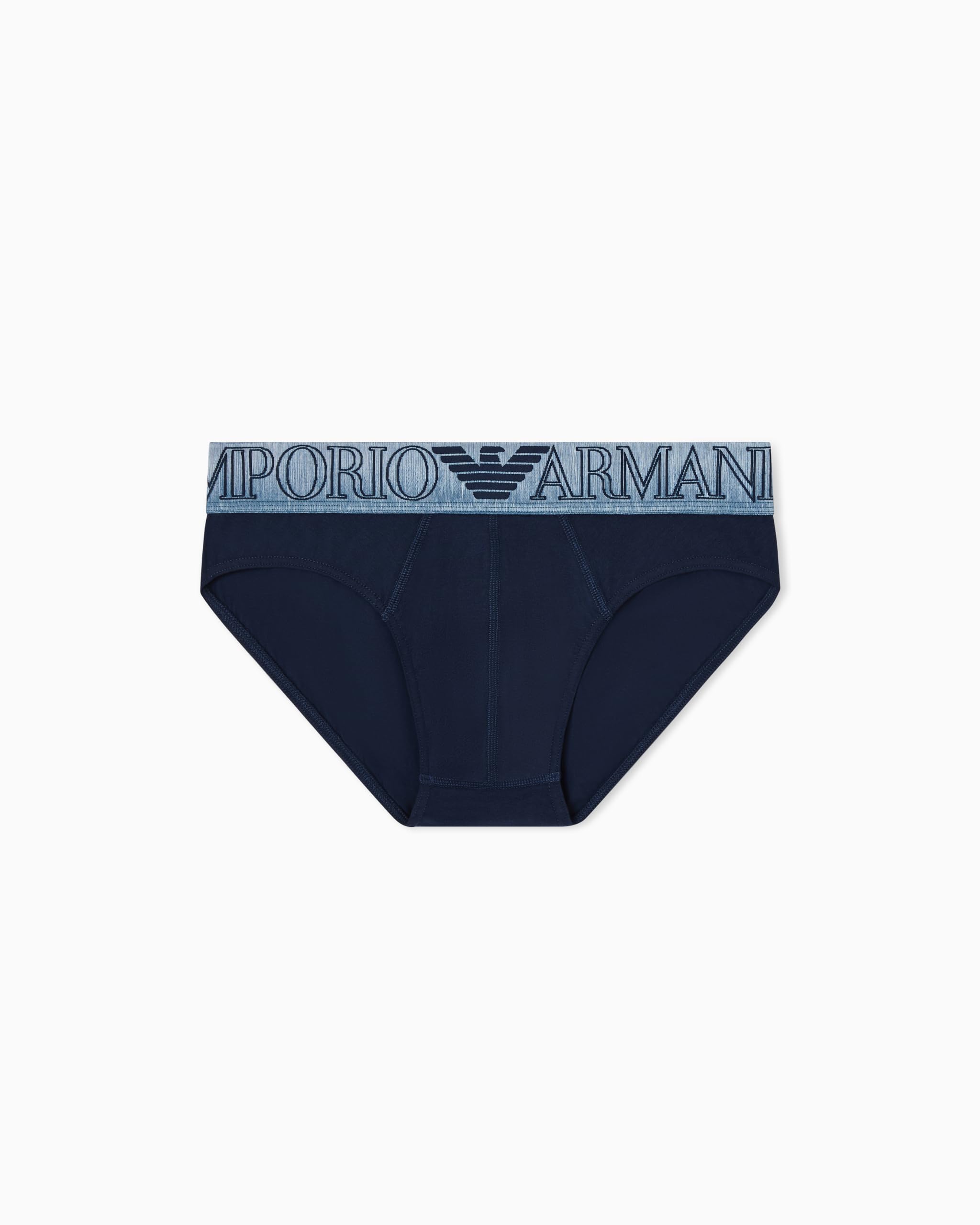 Emporio Armani Men's MEGALOGO Brief Blue L