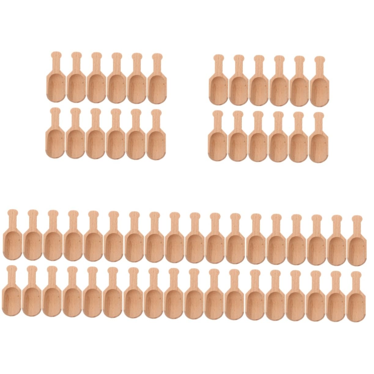 PRETYZOOM 60pezzi Pz Cucchiai Di Legno Multifunzionali Cucchiai Per Tè e Spezie Strumenti Da Cucina Legno Di Faggio Misurini Per Tè Superba Finitura Liscia