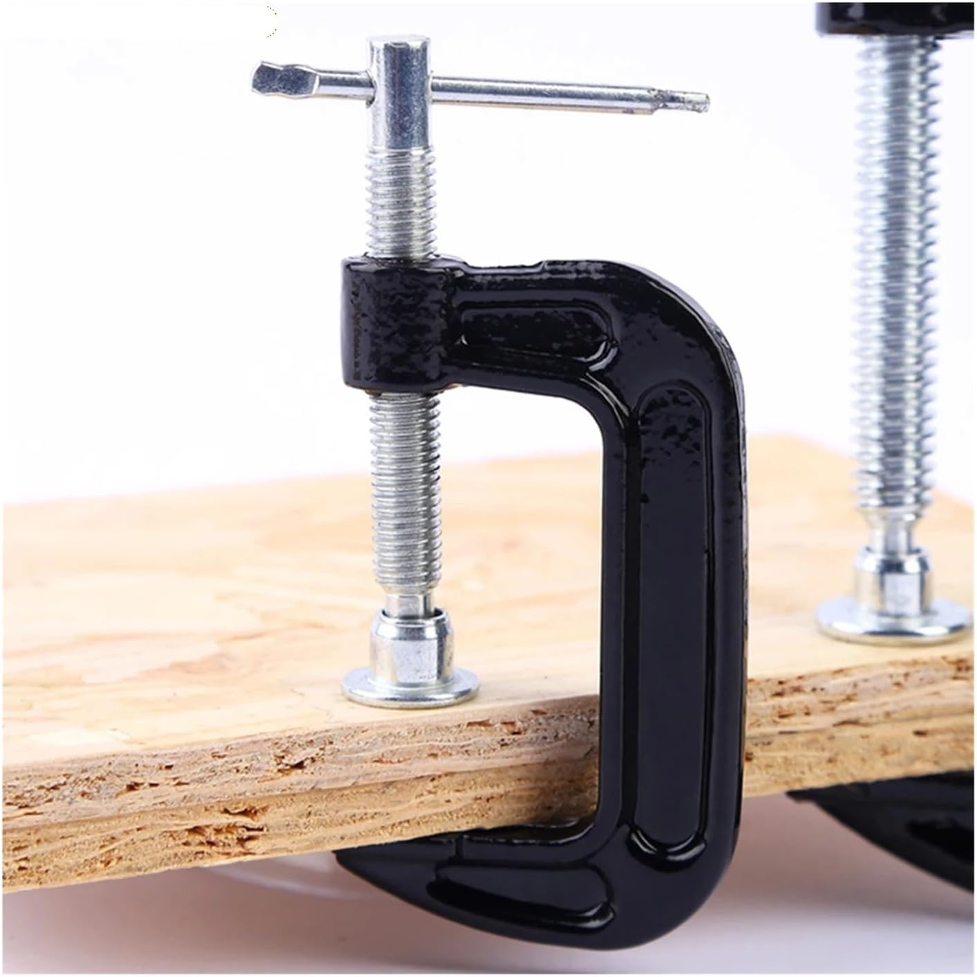 1Pce G-type Heavy-duty Woodworking Vise, 2, 4, 6 Inches Woodworking Clamp, G Clamp, D-type Clamp, With Forged Steel Frame, Black(4 inches)