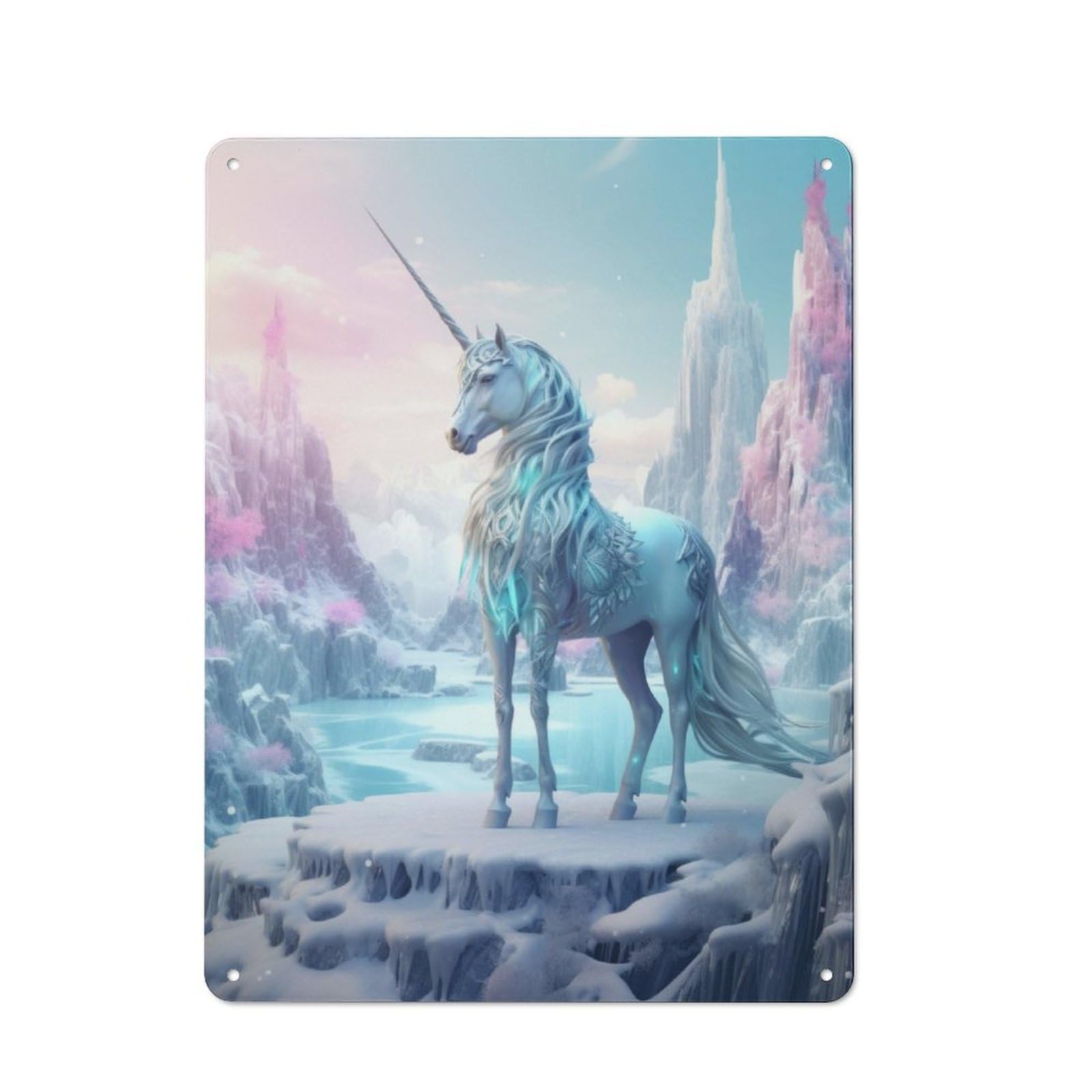 Junmoney Frozen Unicorn Metal Sign 40X30cm With For Home Bar Wall, Rustic Decor, For Collectors Decorating Home Bars And Entertaining Spaces