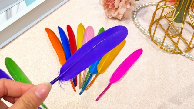 Chartreuse green, deep red, indigo blue, peach coque whimsy feathers 4 Pieces Green Macaw Feathers | Moonlight Feather main image 2