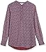 Amazon Essentials Women's Long-Sleeve Woven Blouse, Office Work Business Casual, Blue Burgundy Daisy, Medium