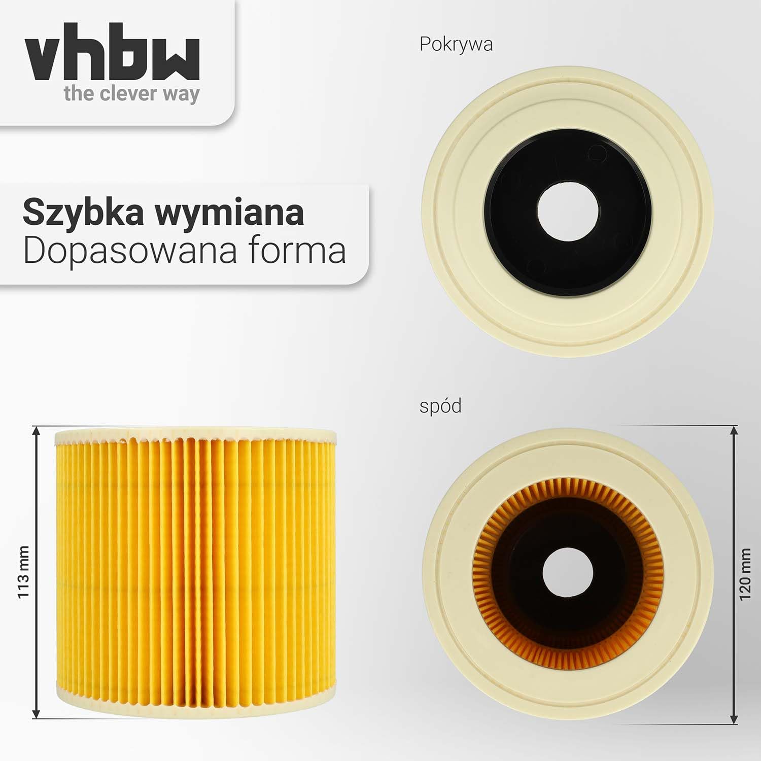 vhbw 10 x filtr do odkurzacza, robota ssącego, odkurzacz uniwersalny, jak Kärcher 6.414-789