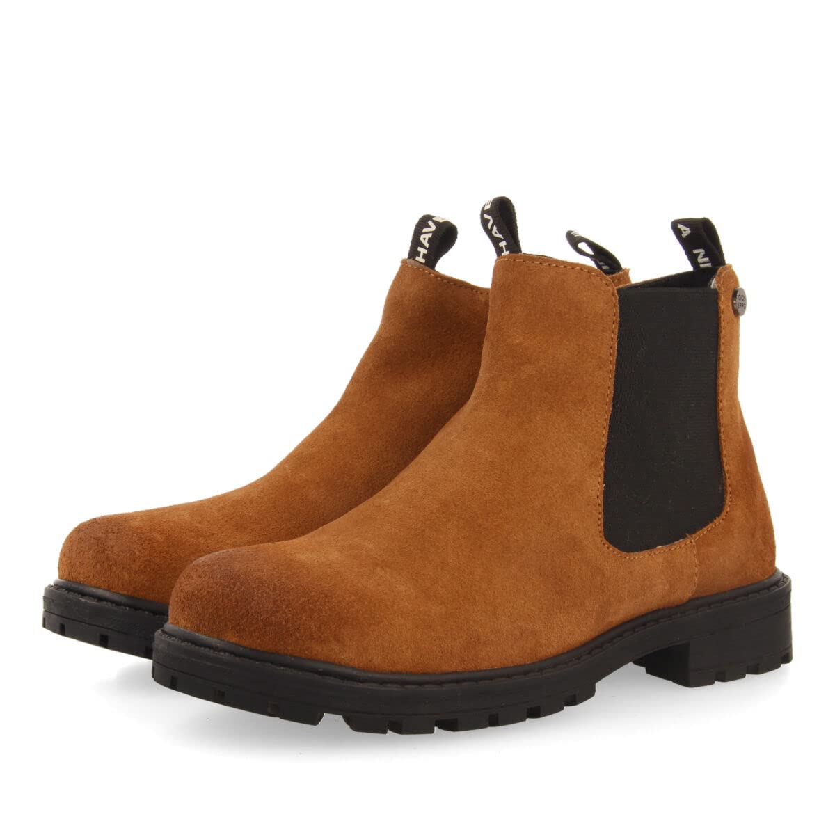 GIOSEPPO Stivaletti Color Cuoio Stile Chelsea Scamosciati con Elastico Laterale per Bimba e Bimbo denta