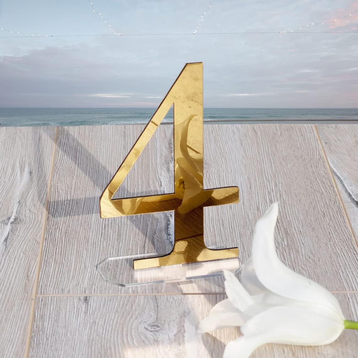 Wedding table numbers Mirror Gold Table numbers Acrylic