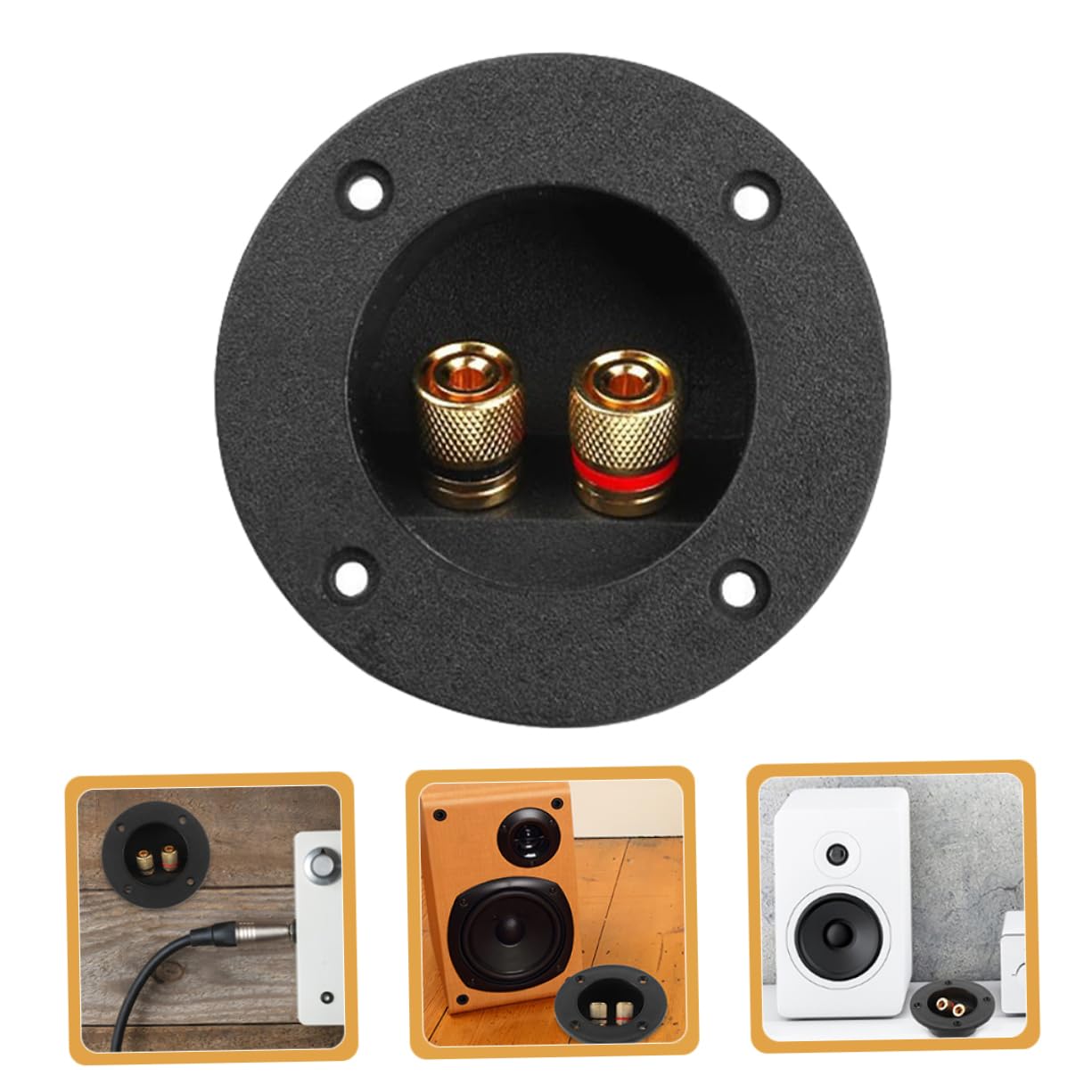 Toyvian 5 zestawów gniazd przyłączeniowych do głośników, wtyczka, okablowanie, przewody, kabel głośnikowy, zaciskany, audio, cyfrowy odbiornik stereo, kabel do słuchawek, soundbar, czarny, miedziany,