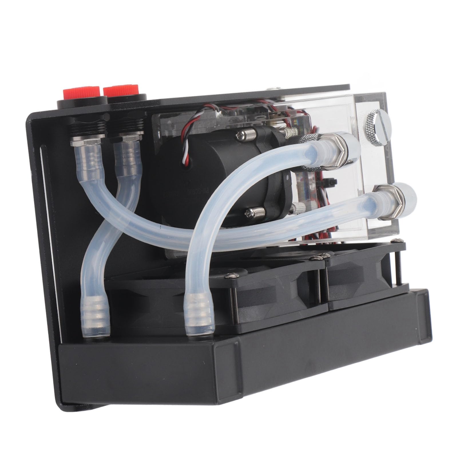 Topiky Bomba de Enfriamiento de CPU, Bomba de Enfriamiento de Agua de 600L/H, de de PC Silenciosa de 4 Pines con Puerto D de Rosca G1/4 de Doble Ventilador para Computadora de Escritorio