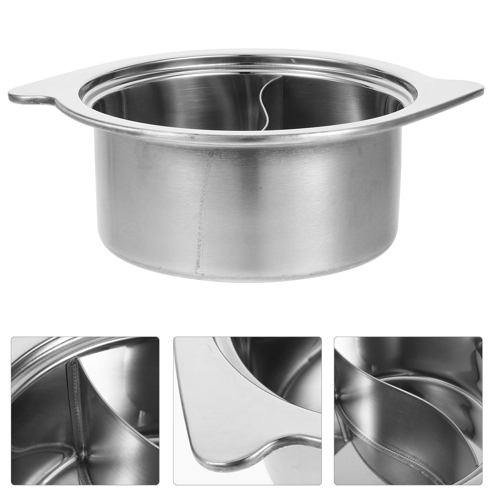 Pentola Divisa in Due Scomparti in Acciaio Inossidabile Antiruggine, Multi-Functional Pot per Cottura Doppia su Piano Induzione, Resistente e Riutilizzabile