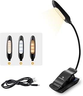 LENCENT Book Light, (70 Hours) Rechargeable 7 LED USB Reading Light with 3 Brightness x 3 Color, Eye Protection Clip Light, Bed Lamp for Kids&Bookworms,for Bed, Sofa, Music Stand, Office, Travel