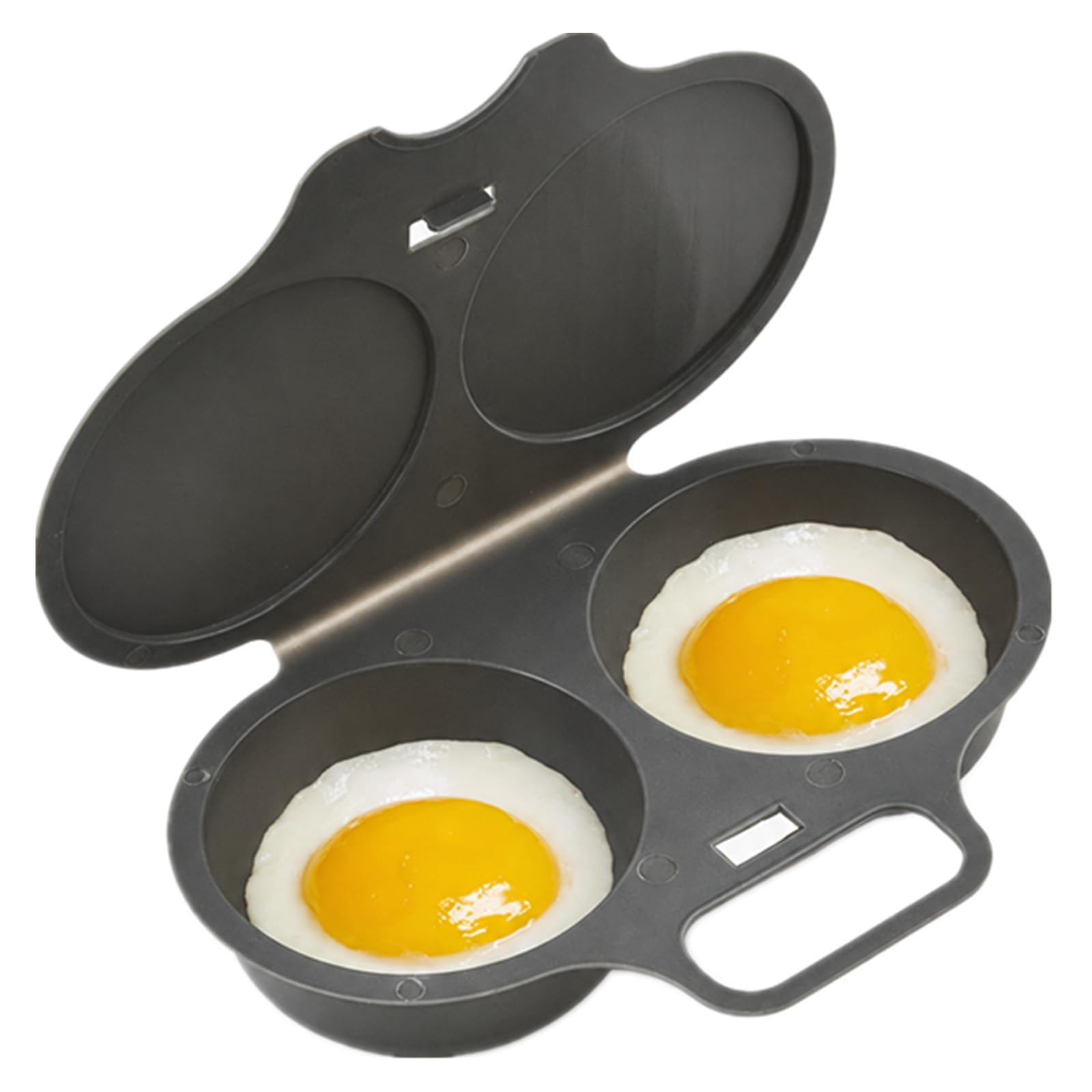 Microwave Egg Poacher With Lid & Handle, Dual Cavity Microwave Egg Poacher
