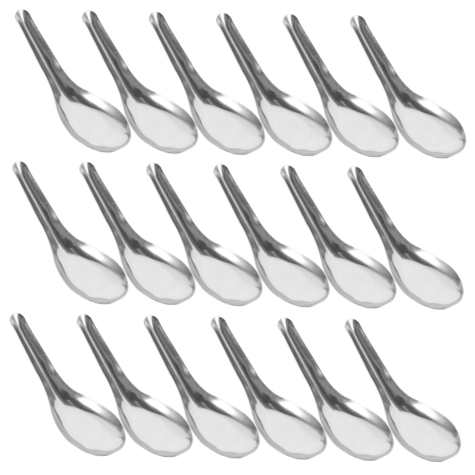 Amosfun Cucchiai Eleganti e Semplici in Acciaio Inossidabile Spessi 50 da Zuppa Stili multipli Cucchiai Multiuso 50 Pezzi Finitura Lucidata per Casa e Cena