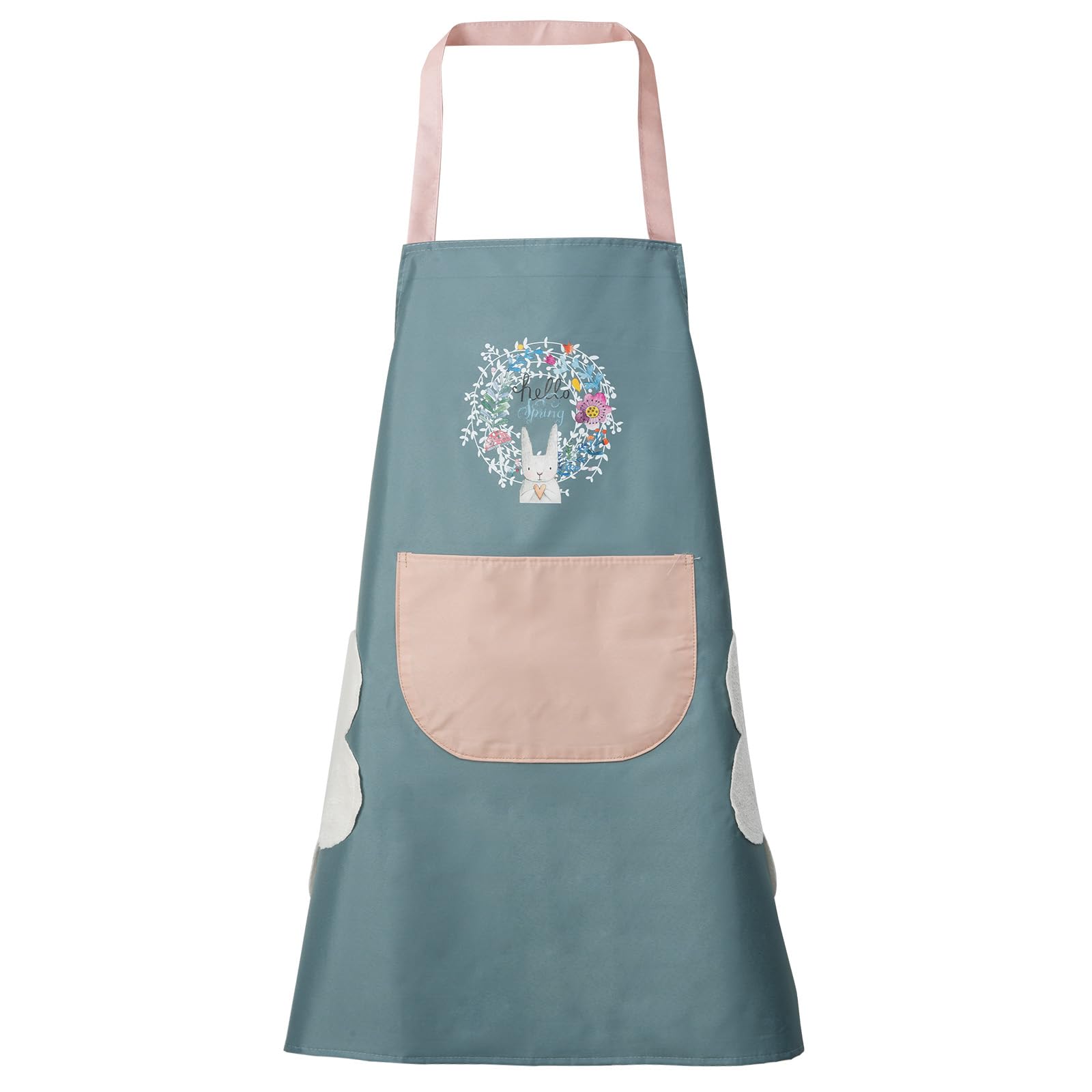 Dillman Unisex Blue Women Kitchen Apron With Hand Wipe, Pockets, Big Pocket, Waterproof For Cooking Baking, Large