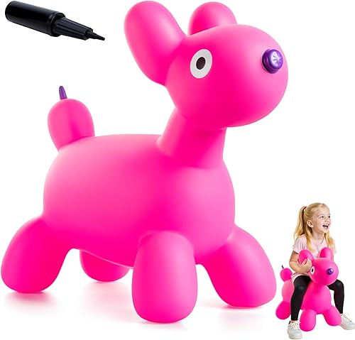 Miniatura 52 de EVERICH TOY Tolva de caballo hinchable de jirafa para niños pequeños, animales saltadores, caballos inflables para montar en gorila, juguetes