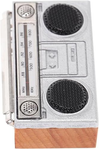 Modelo de radio retro en miniatura, delicada decoración de casa de muñecas, pequeña figura de radio vintage para decoración de escenas realistas,