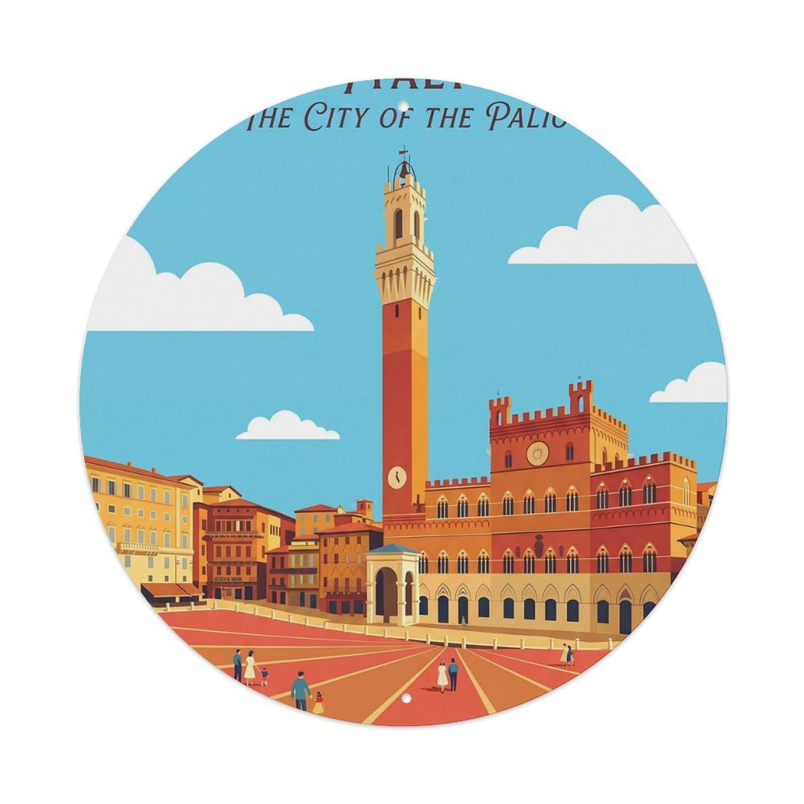 Vintage Travel Siena Italy Bright Metal Tin Sign