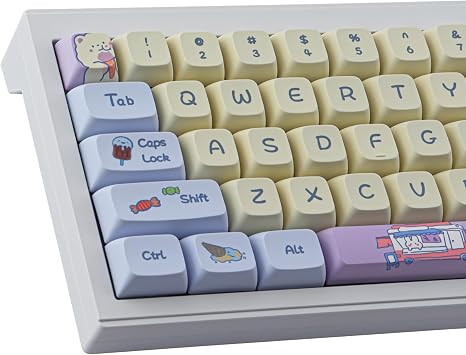 Sunzit PBT Keycaps XDA Profile 133 Keys Keycaps Dye-Sublimation Frozen ice Custom Gaming Keycaps for ANSI Layout Cherry MX Switches Mechanical Keyboards