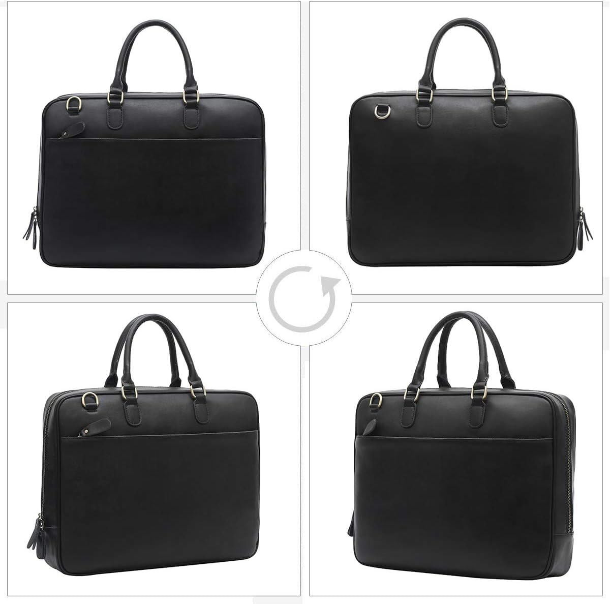 Leathario Sac Homme Porte Document Sac en Cuir Sac Messager Sac Ordinateur Homme Cuir