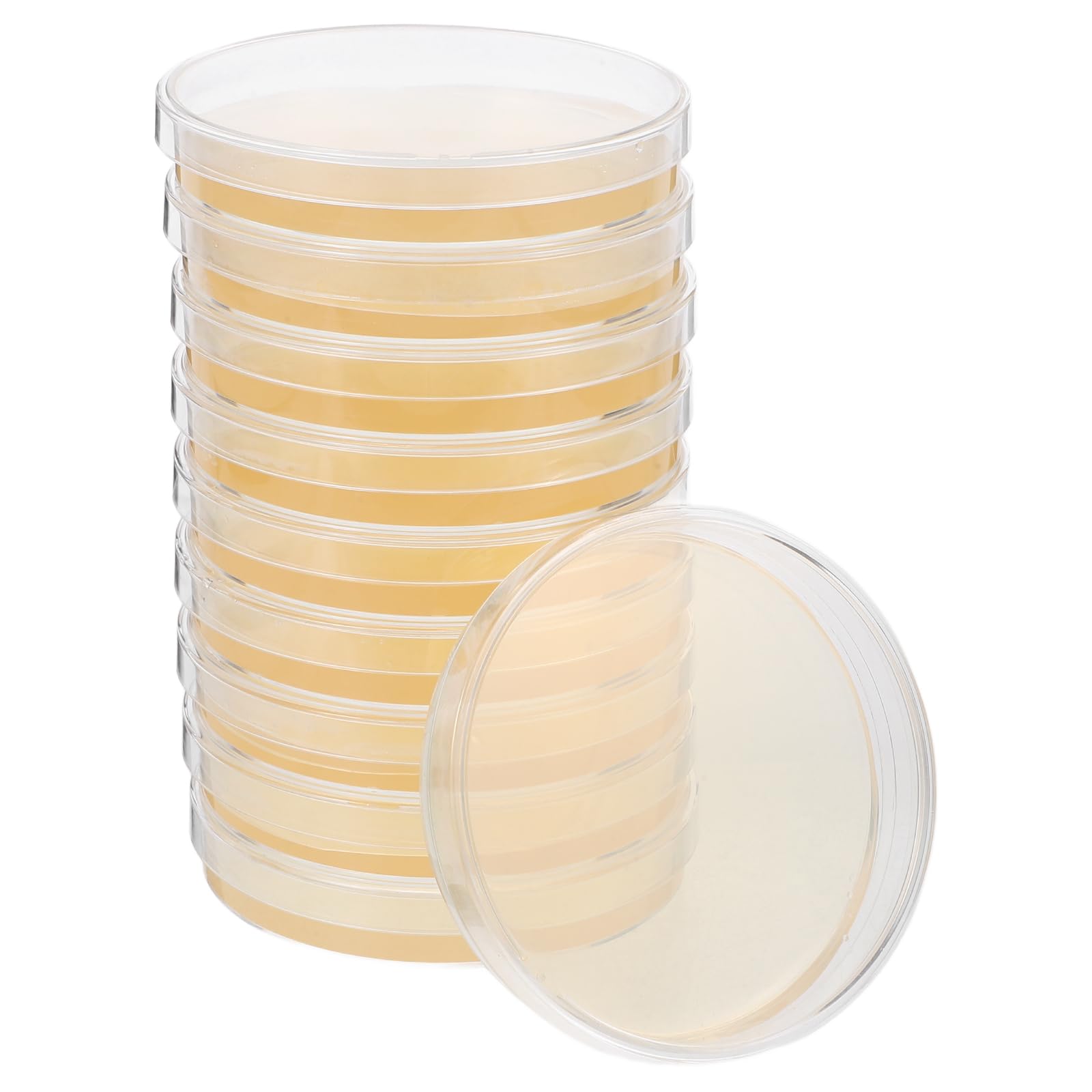 UKCOCO Placas De Agar Desechables Envasado Al Vacío 3.54X3.54X0.59In Medios De Cultivo Para Proyectos Científicos Y Laboratorios - 10 Unidades